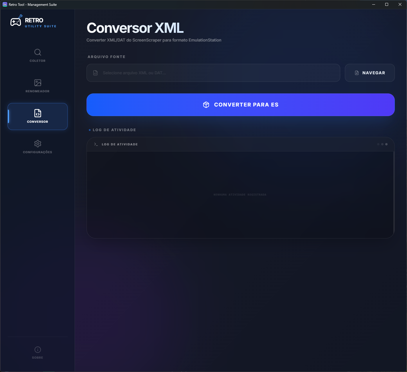 Tela do Conversor XML