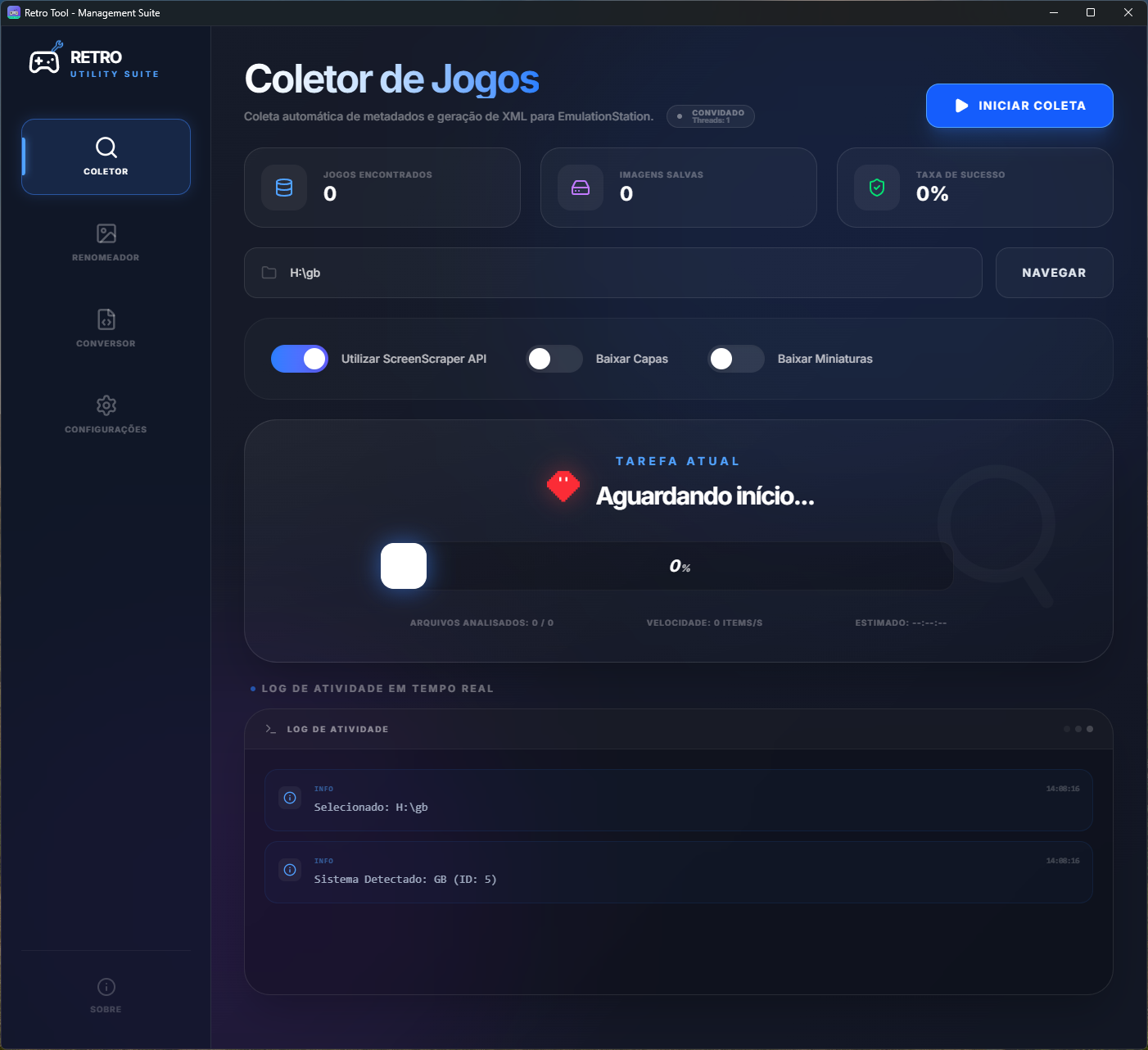 Sistema detectado automaticamente